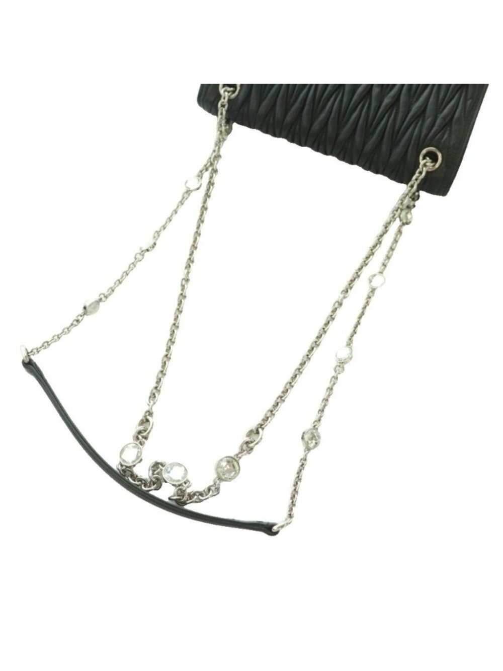 Miu Miu 2-Way Matelasse Shoulder Bag Tote Flap Nappa Leather Quilted Black - Picture 5 of 9